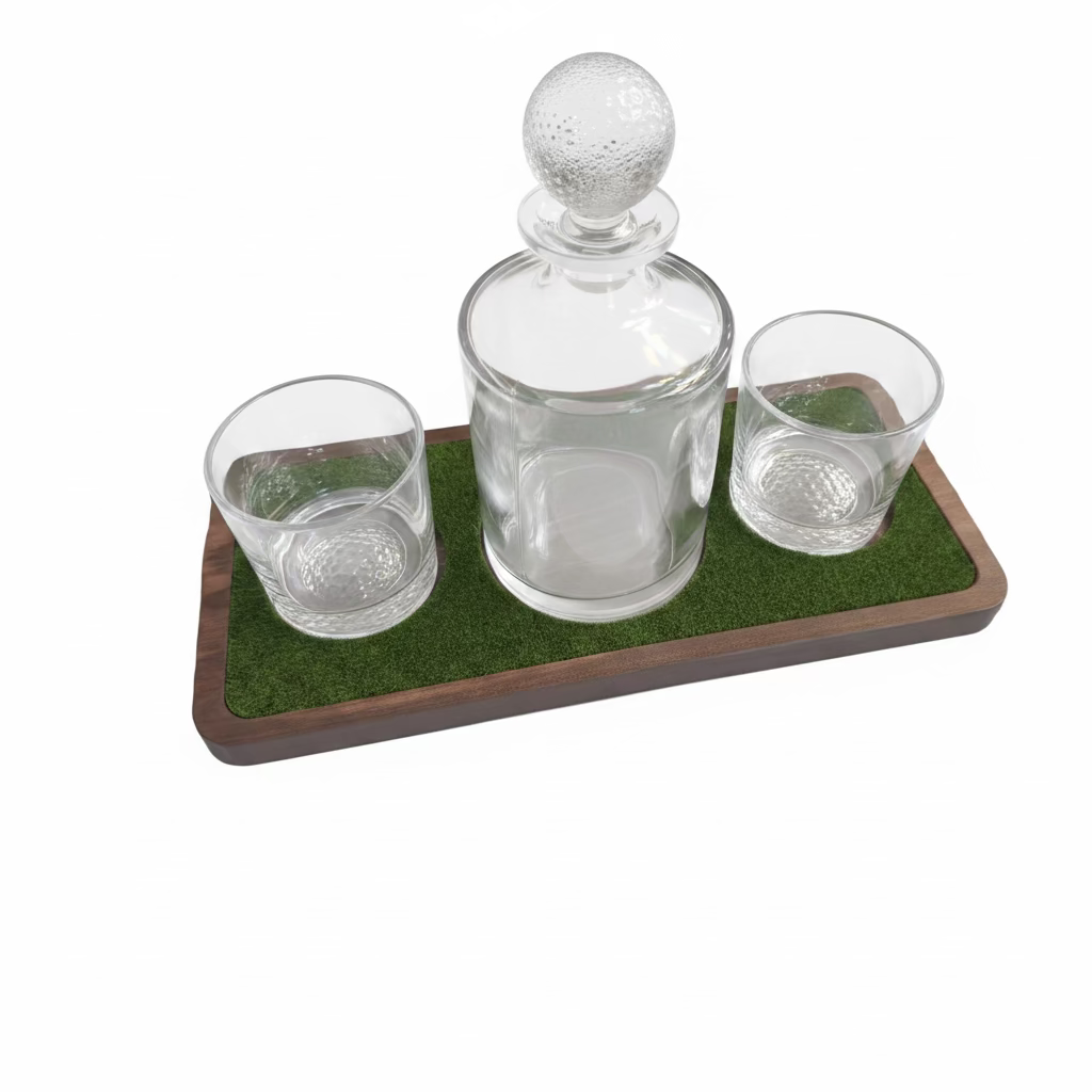 Luxury Golf Whiskey Glass & Decanter Set