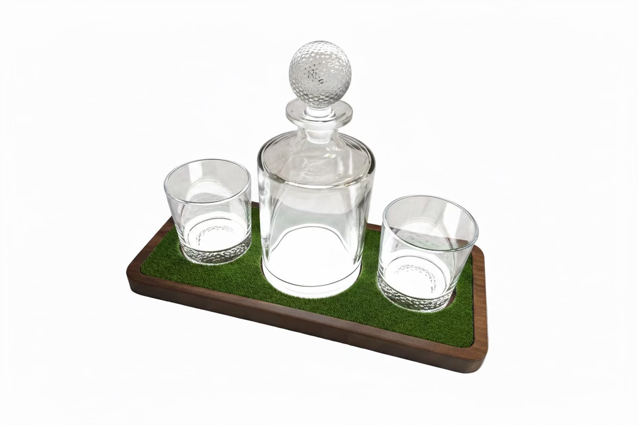 Luxury Golf Whiskey Glass & Decanter Set