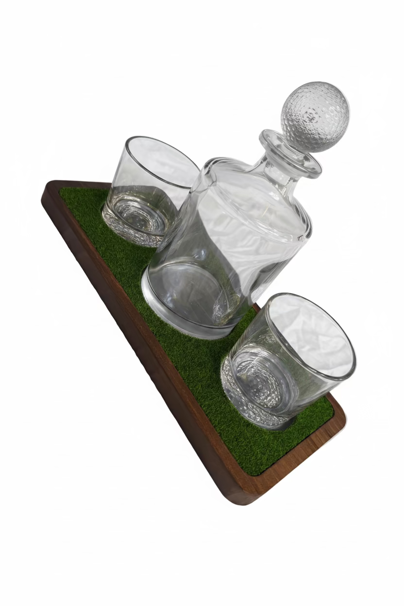 Luxury Golf Whiskey Glass & Decanter Set