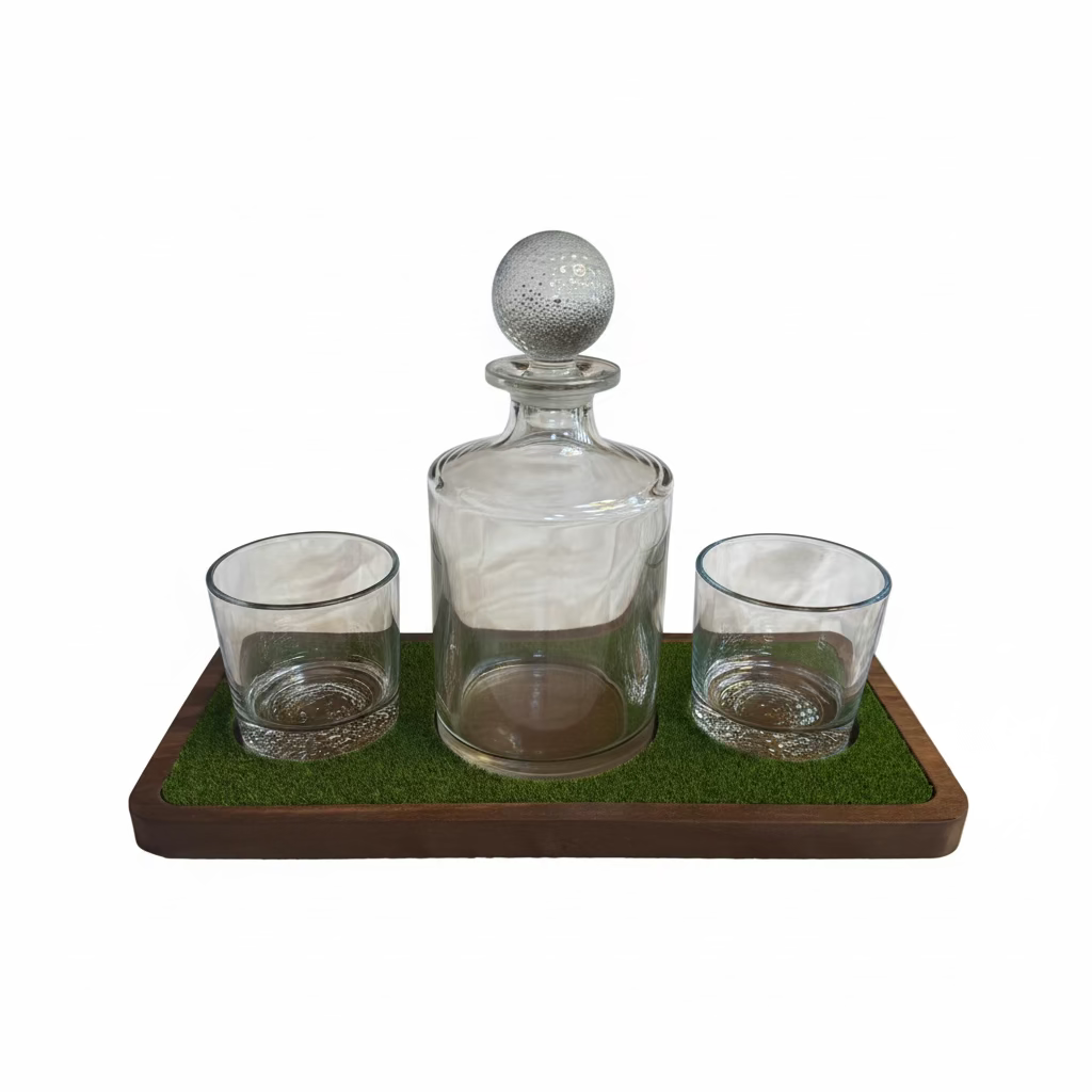 Luxury Golf Whiskey Glass & Decanter Set